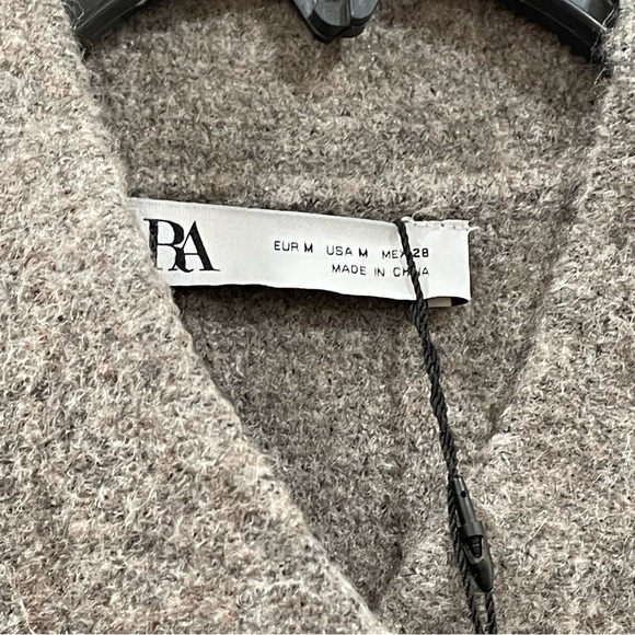 Zara, Taupe/Gray Two Button Cardigan Sweater, Size M - Picture 6 of 7